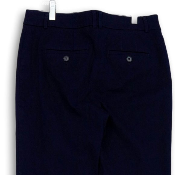 TALBOTS HIGH WAIST STRAIGHT LEG FLAT FRONT STRETCH PANTS NAVY BLUE 2-EUC - Picture 4 of 8